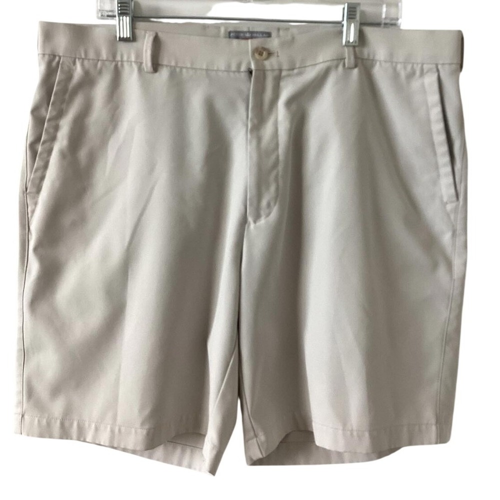 Peter Millar Beige Golf Shorts Men's 38W 9.5" Inseam Performance Casual Chino - Picture 9 of 9